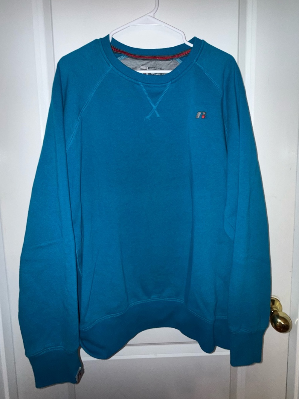 Russell Athletic Vintage Teal Crewneck Sweatshirt - Men's Size Large